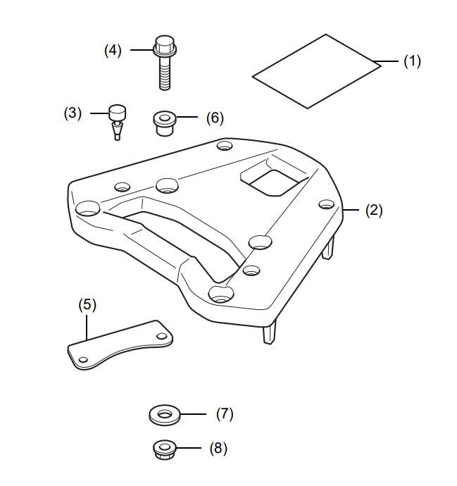 Honda CRF300L Rally Top Case Mount - 08L70-MKK-D00