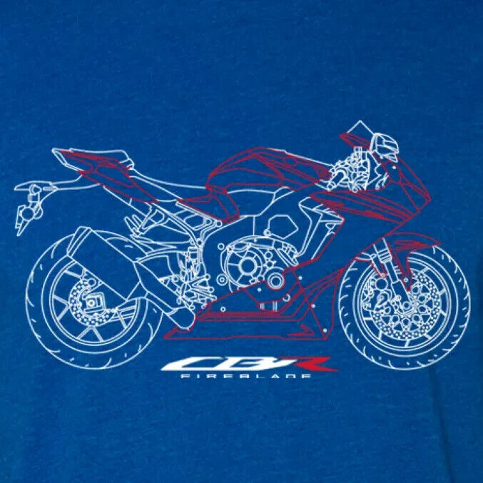 Official Honda CBR Fireblade Blueprint Tee - Blue - Harbor Town Honda & Polaris