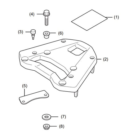 Honda CRF300L Rally Top Case Mount - 08L70-MKK-D00 - Harbor Town Honda & Polaris