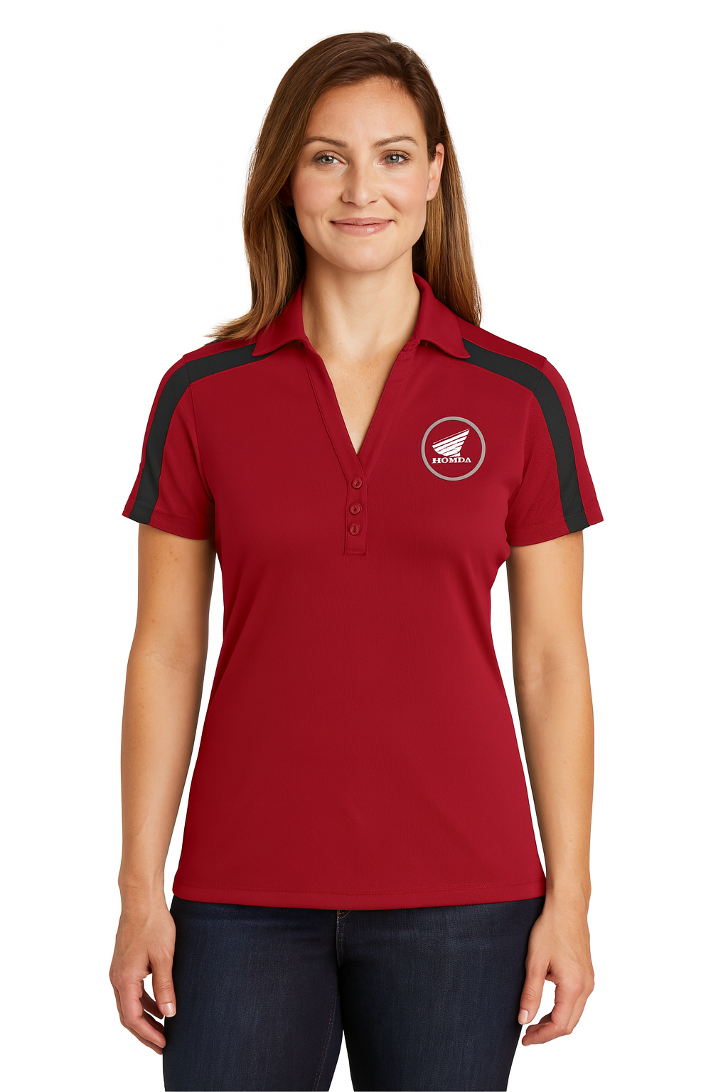 Official Honda RRC Ride Red Ladies Polo, Red - HP20E-L229