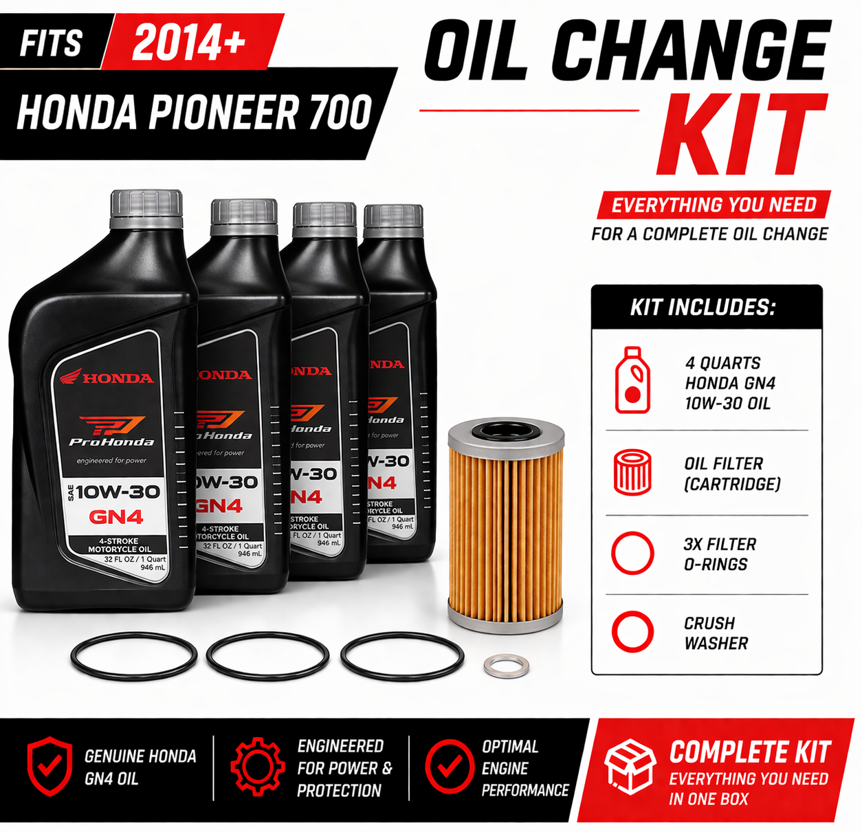 Honda OEM Oil Change Kit for Honda Pioneer 700 (2014+) - Harbor Town Honda & Polaris