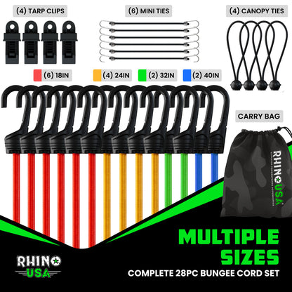 Rhino USA 28 Piece Bungee Cord Set - Harbor Town Honda & Polaris