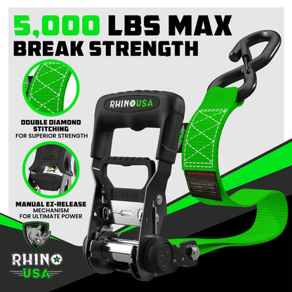 Rhino USA 1.6" x 15' HD Ratchet Tie-Down Set (4-Pack) - Harbor Town Honda & Polaris