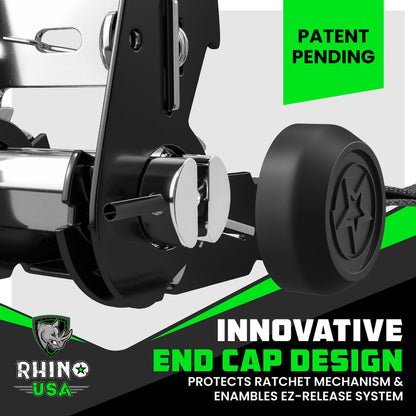 Rhino USA 1.6" x 15' HD Ratchet Tie-Down Set (4-Pack) - Harbor Town Honda & Polaris