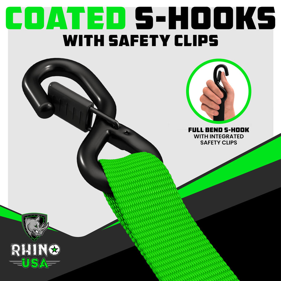 Rhino USA 1.6" x 15' HD Ratchet Tie-Down Set (4-Pack) - Harbor Town Honda & Polaris