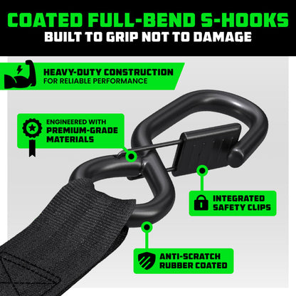 Rhino USA 2" x 10' Retractable Ratchet Straps - Harbor Town Honda & Polaris
