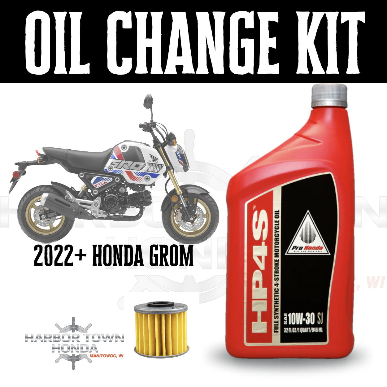 Oil Change Kit 2021 + Honda Grom Harbor Town Honda & Polaris